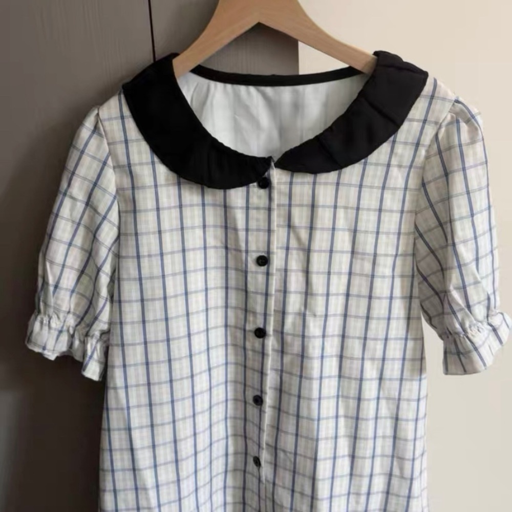 GK Black and White Plaid Blazer